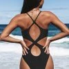 CUPSHE Kasey Black Cutout Back One Piece Swimsuit