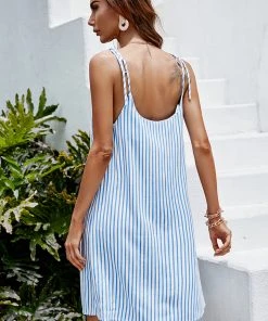CUPSHE Dresses Ariah Thin Straps Stripe Slip Dress