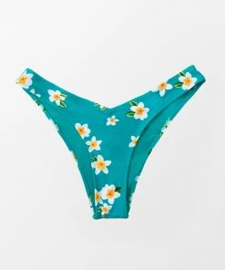CUPSHE Miracle Aqua Floral Low Waisted Bikini Bottom