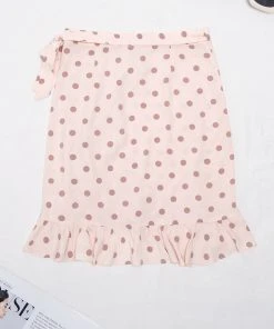 CUPSHE Annette Polka Dot Ruffle Tie Side Beach Skirt