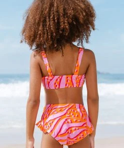 CUPSHE Street Art Bandeau Animal Print Girls Bikini Set