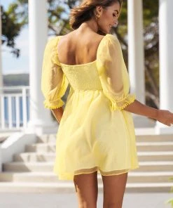 CUPSHE Leanna Square Neck Fitted Waisted Short Dress