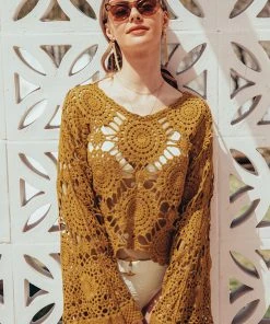 CUPSHE Helga V-neck Long Sleeve Top Cover Ups