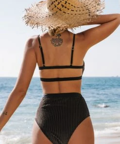 CUPSHE Dark Brown Smocked Bikini Bikinis