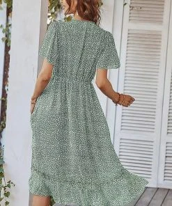 CUPSHE Dresses Emily V-neck Short Sleeve Maxi Dress