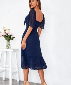 CUPSHE Jenny Polka Dot Short Sleeve A-Shape Dress Dresses