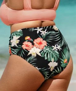 CUPSHE Diamond Floral Plus Size Bikini Bottom