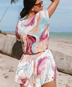 CUPSHE Marble Swirl Romper