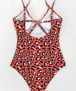 CUPSHE One Pieces Red Leopard Print One Piece Swimsuit