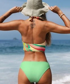 CUPSHE Dancing Ribbon Tunneled Cutout Bralette And Hipster Bikini Set Swimwear BOGO 40% OFF