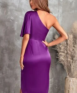 CUPSHE Dresses Ramla Ruching One Shoulder Dress