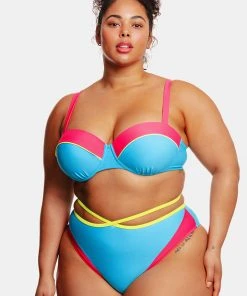 CUPSHE Colorblock Underwire Bralette & Strappy Plus Size Bikini Set