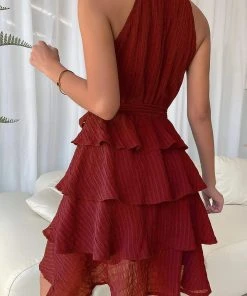 CUPSHE Armani Sleeveless Fitted Waisted Ruffle A-Shape Dress Dresses