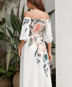 CUPSHE Ginette Half Sleeves Off Shoulder Mid Length A-shape Dress Dresses