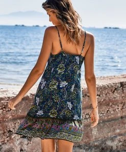 CUPSHE Retro Round Neck Ethnic Print A-Shape Dress