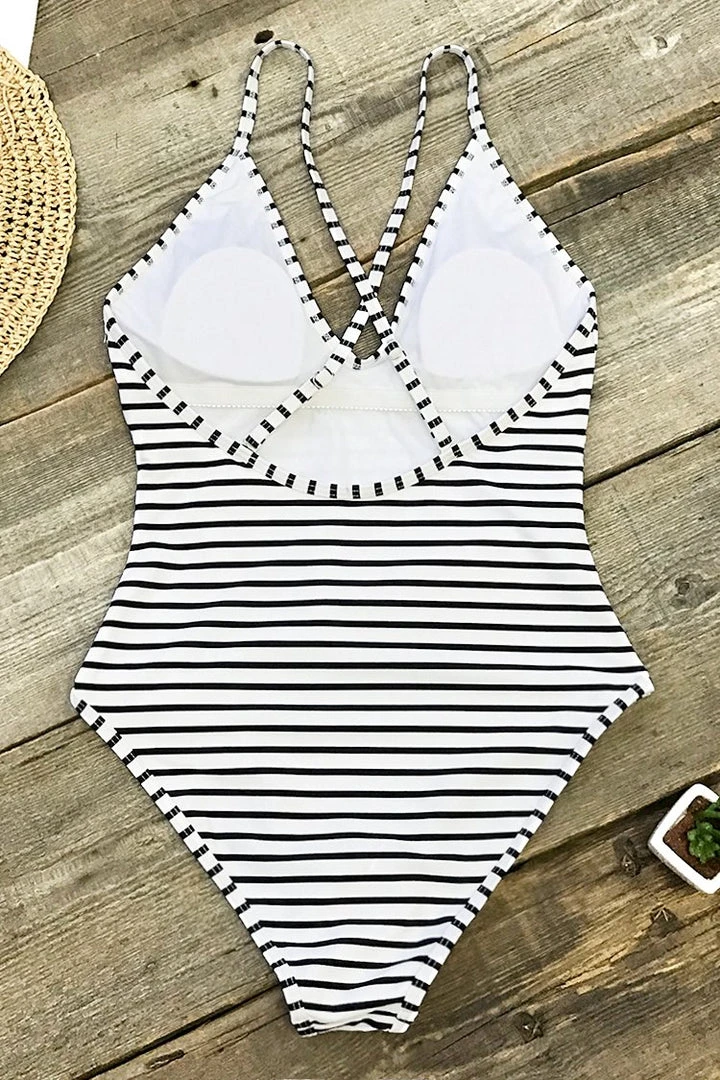 CUPSHE One Pieces Lasting Appeal Stripe One Piece Swimsuit