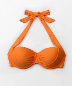 CUPSHE Orange Halter Wide Straps Bikini Top Swimwear BOGO 40% OFF