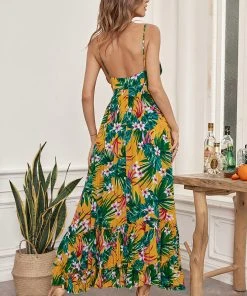 CUPSHE Ebele Hawaiian Floral Strap A-Shape Dress Dresses