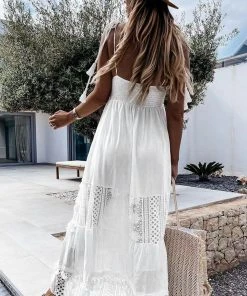 CUPSHE Dresses Ellis Thin Straps Tassel Lace Trims Dress