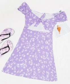 CUPSHE Dresses Katarina Ditsy Frill Bow Tie Cut Out Dress