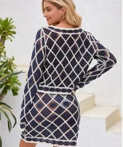 CUPSHE Rosalee V-neck Crochet Top And Elastic Waist Skirt Set Cover Ups