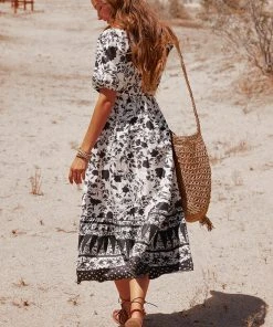 CUPSHE Dresses Charleigh Bubble Sleeve Ruching Dress