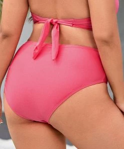 CUPSHE Plus Size Vapor Wave Mid Rise Hipster Bikini Bottom