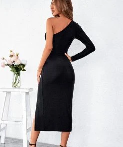 CUPSHE Arcadia One-Shoulder Long Sleeve Dress