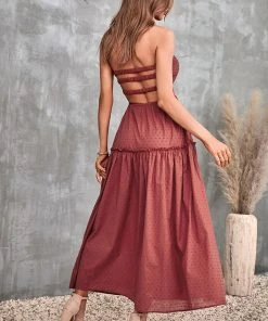 CUPSHE Mariana Backless Halter Neck Slip Dress