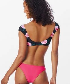 CUPSHE Floral Print Capped Sleeve Knotted Bikini