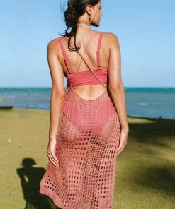 CUPSHE Daffodil Round Neck Backless Crochet Cover-up Dress Summer Dresses 2022