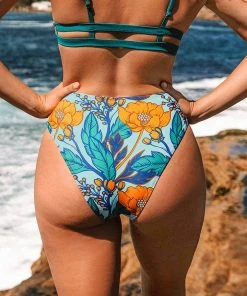 CUPSHE Floral And Leafy Print Bikini Bottom