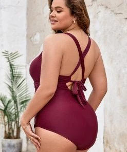 CUPSHE Keep It Cool Molded Twist Front Tummy Control Plus Size One Piece Swimwear BOGO 40% OFF