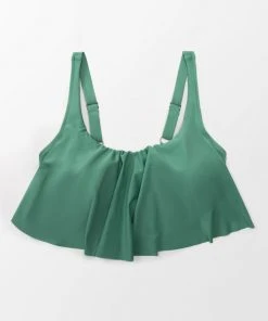 CUPSHE Bree Ruffle Tankini Plus Size Bikini Top