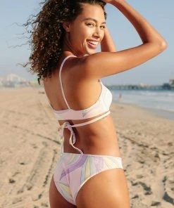 CUPSHE Jalyn Abstract Print Wrap Tie Back Bikini