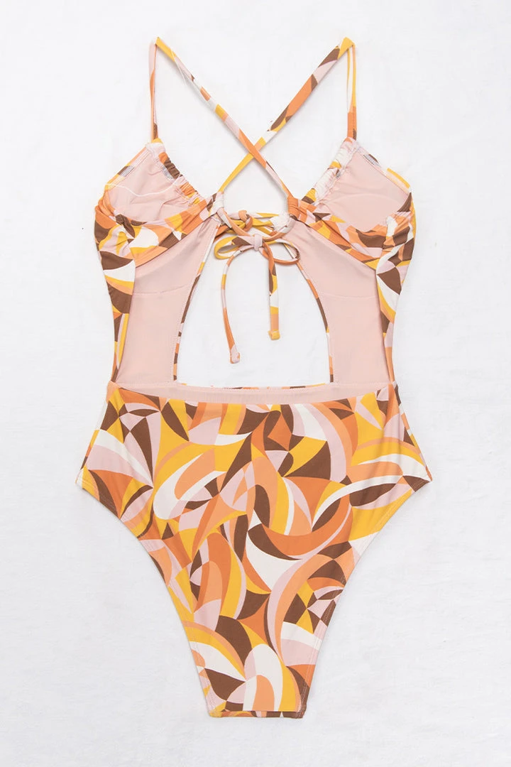 CUPSHE One Pieces Alexys Abstract Print Cut-out One Piece Swimsuit