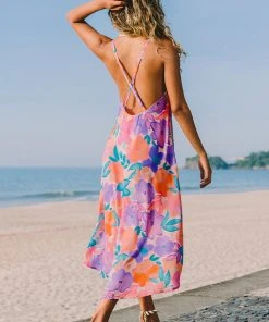 CUPSHE Sakura Backless V-neck Mini Dress