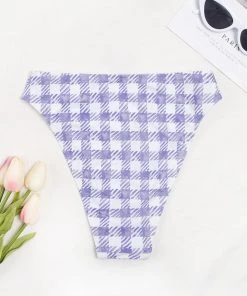 CUPSHE Swimwear UP TO 70% OFF Summertime Gingham Cheeky High Waist Bikini Bottom