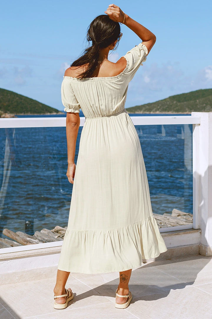 CUPSHE Trisha Button Front Ruffle Hem Dress Dresses