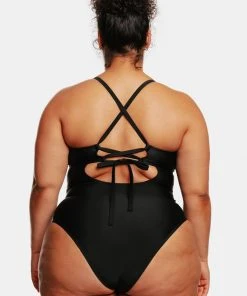 CUPSHE Love Los Angeles Mesh Tie-Back Plus Size One Piece Swimsuit