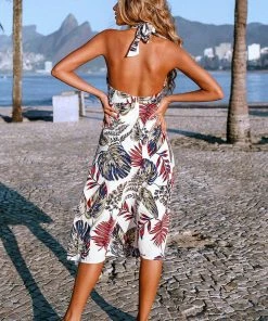 CUPSHE Dresses Kara Tropical Halter Dress