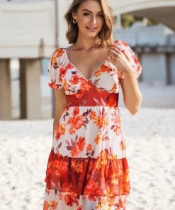 CUPSHE Lilac Dreams Bubble Sleeve Backless A-Shape Dress Dresses