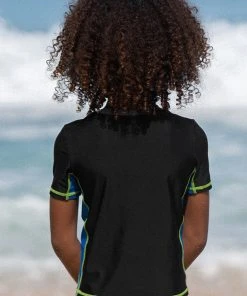 CUPSHE Block Party Boys’ Coloblock Black Swim Tee Swimwear UP TO 70% OFF