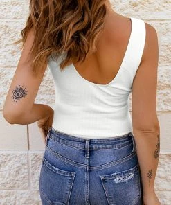 CUPSHE Antonella V-neck Lace Trims Ruching Top Beach Shirts & Tops