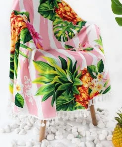 CUPSHE Floral And Pineapple Round Beach Blanket Accs & Clothing
