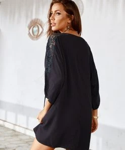 CUPSHE Dresses Alda Puff Sleeve Elastic Waist Tie Sheath Dress