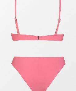 CUPSHE Beach Party Underwire Pink Bandeau And Cheeky Hipster Bikini Set