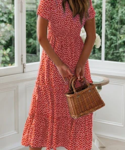 CUPSHE Ariyah Bubble Sleeve Ruffle Ditsy Dress Dresses