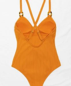 CUPSHE One Pieces Saoirse Orange Square-ring One Piece Swimsuit