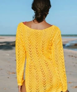 CUPSHE Cover Ups Yellowstone Crochet Split Side Cover Up
